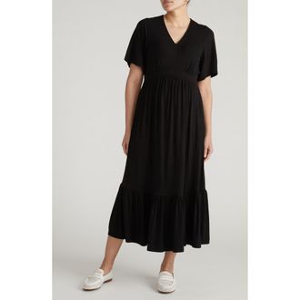 Universal Standard Ravello Liquid Jersey Midi Dress in Black at Nordstrom, Size Xxx-Large