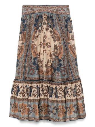 Zimmermann Ascension Tiered Midi Skirt