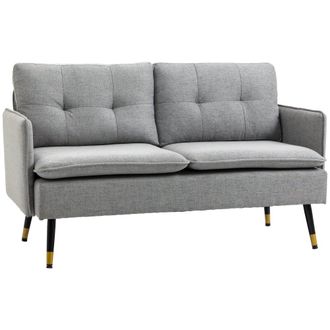 HOMCOM Sof&aacute; doble 139x68x80 cm gris
