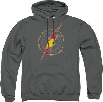 Gildan Justice League Flash Busted Logo Adult Pull Over Hoodie / Hooded Sweatshirt