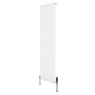 MonsterShop Oval Single Column Radiator & Valves - 1800mm x 480mm - White