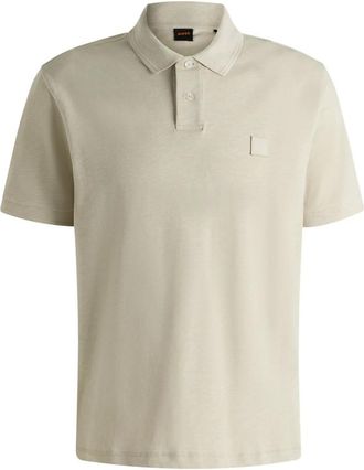 HUGO BOSS Tops, Heren, Beige, M, Beige Poloshirt korte mouw