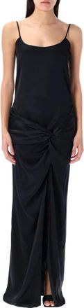 The Attico Black Satin Long Dress