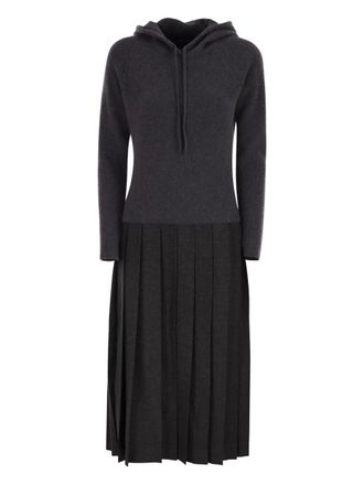 Fabiana Filippi pleated hooded midi dress - Grey