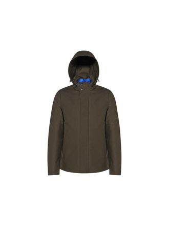 Geox Recanati Dark Green Technical Flannel Hooded Jacket