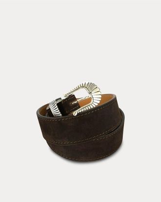 Fortela Nevada Silver Buckle Belt in Brown at Nordstrom, Size 100
