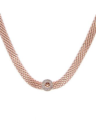 Meshmerise 18K Rose Gold Vermeil 0.1 Ct. Tw. Diamond Mesh Choker Necklace