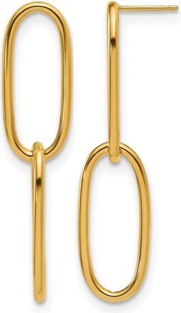 Diamond2Deal 14K Yellow Gold Polished 42mm Drop & Dangle Earrings