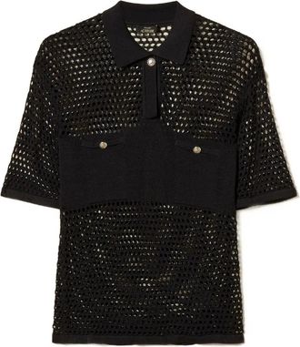 Twin-Set Polotop met zak - Zwart