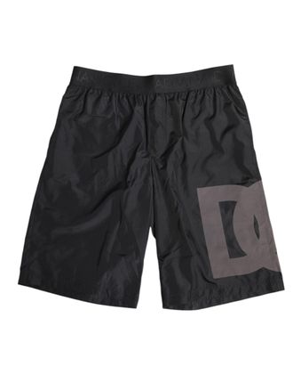 Dolce & Gabbana Black Logo Print Beachwear Men Shorts Mens Swimwear