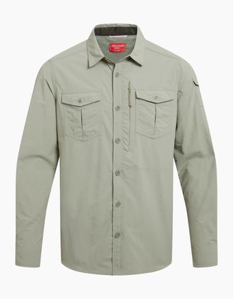 Craghoppers Mens Craghoppers Mens Adventure III Nosilife Long-Sleeved Shirt - Green - Size: 42/Regular