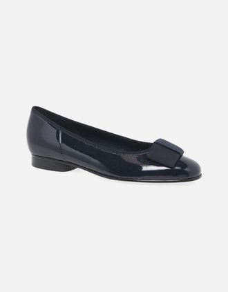 Gabor Womens Assist Womens Bow Trim Ballerina Flats - Black - Size: 6.5