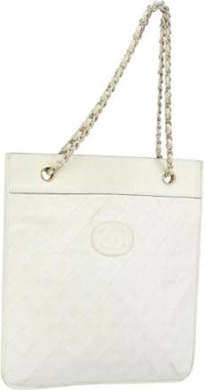 Chanel Pre-owned Tote Bags, female, White, Size: ONE SIZE Pre-owned Vintage Tote Bag