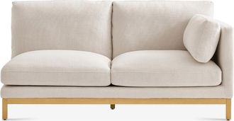 Castlery Owen Right Arm 2 Seater Couch, Basketweave Cream Blonde Oak for Castlery Sofas