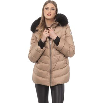 Gorski Apres-Ski Jacket With Detachable Toscana Hood Trim in Camel/black at Nordstrom, Size Medium
