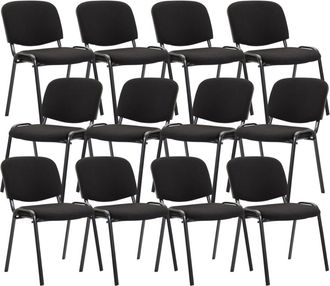 Clp Set de 2 sillas robustas apilable en Tela Negro