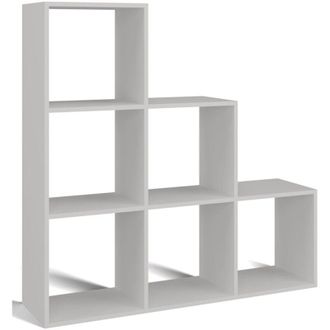 Selsey Selsey - stepi - Libreria a scala con 6 ripiani - Bianco - 115 cm