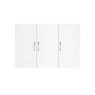 SoBuy Armario colgante para ba&ntilde;o con balda ajustable y 3 puertas blanco