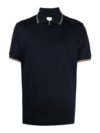Paul Smith Striped Zip-Up Polo Shirt