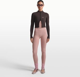 Nike Womens SKIMS Ribbed Seamless High-Waisted 26 Leggings in Pink | PTLEG10262W-HEC