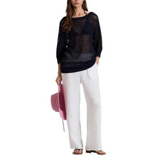 Vilebrequin Women Crochet Sweater Solid in Navy at Nordstrom, Size X-Small