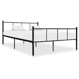 vidaXL Estructura De Cama Sin Colch&oacute;n Metal Negro 140x200 Cm Vidaxl