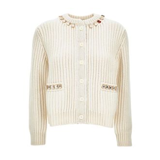 Thom Browne Swarovski Crystal Half Stitch Cashmere Cardigan