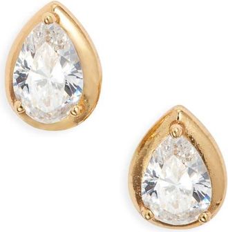 Nordstrom Cubic Zirconia Teardrop Earrings in 14K Gold Plated at Nordstrom