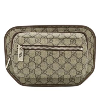 Gucci Pre-owned GG Supreme heuptas - Heren - Vintage Heuptassen - Beige - ONE Size - Leer - Vintage