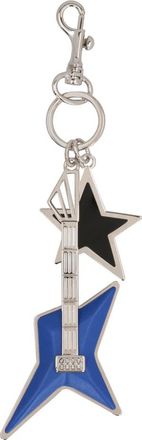 Versace Metalen sleutelhanger met leren details - Dames - Sleutelhangers & Tashangers - Grijs - ONE Size - Accessoires
