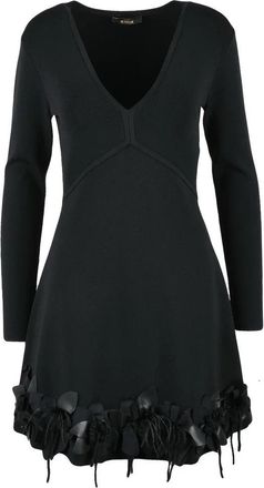 Twin-Set Knitted Flared Dress - Black