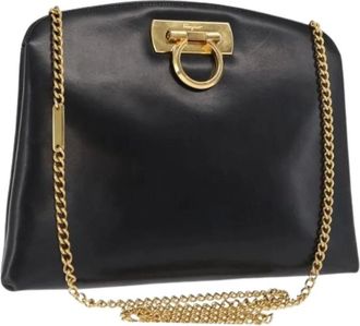 Ferragamo Pre-owned Cross Body Bags, female, Black, Size: ONE SIZE Pre-owned Leather Crossbody Bag