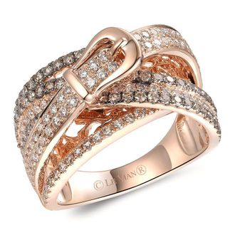 Le Vian Ladies Gladiator Buckle Rings set in 14K Strawberry Gold
