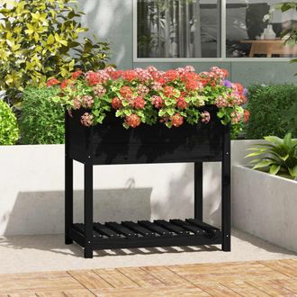 vidaXL Vidaxl - Furniture Limited - Jardinera Con Estante Madera Maciza De Pino