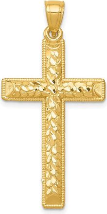 Diamond2Deal 14k Yellow Gold Diamond-cut Latin Cross Pendant