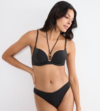 Triumph B&uuml;gel-Bikini-Top TRIUMPH Summer Sunset WHU Sweet Heart, Damen, Gr. 36, Cup D, schwarz, Glitzergarne;Microfaser, Obermaterial: 70% Polyamid, 16% metall