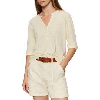 Sanctuary Rolled Sleeve V-Neck T-Shirt in Lemon Drop Yellow at Nordstrom, Size Xx-Small
