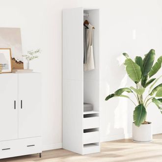 Berkfield Home Wardrobe White 30x50x200 cm Engineered Wood | Size: 30 x 50 x 200 cm