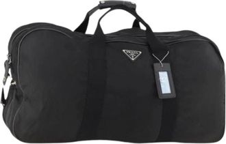 Prada Pre-owned Vintage Nylon Boston Tas - Dames - Vintage Weekendtas - Zwart - ONE Size - Nylon - Vintage