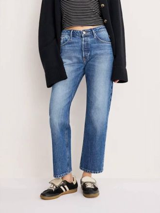 Good American Vintage Straight Ankle Jeans In Indigo