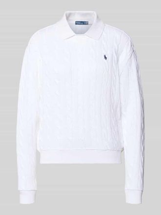 Polo Ralph Lauren Regular Fit Pullover mit Polokragen in Weiss, Gr&ouml;&szlig;e XXL