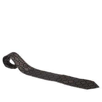 Gianfranco Ferre Vintage Brown Jacquard Silk Tie