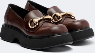 Gucci Brittany Horsebit leather platform loafers