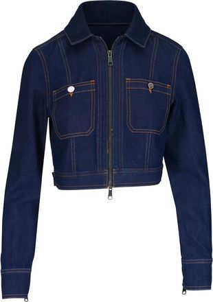 Veronica Beard Giacca denim Patty con zip - Blu