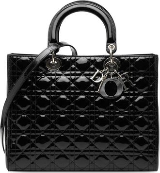 Dior Pre-owned Dior Large Patent Cannage Lady Dior 15-BO-0131