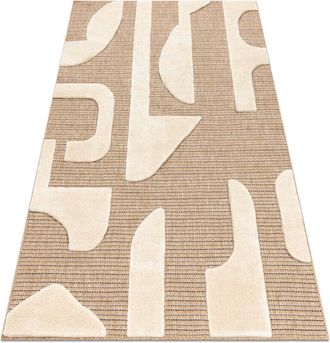 RugsX Rugsx - spark 0696A alfombra beige / crema - Geométrico, sisal, estructural beige 80x150 cm
