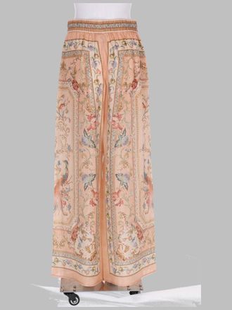 Zimmermann Floral-Print Silk Trousers - Peach
