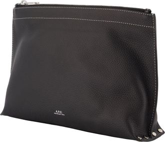 A.P.C. Womens Neige Clou Vanity Case Leather Black Cowhide Accessories Vanity-case