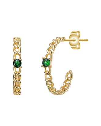 Rachel Glauber 14K Plated Cz Braided Earrings