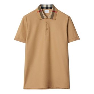 Burberry 26 Check Collar Cotton Polo Shirt Beige 80959241